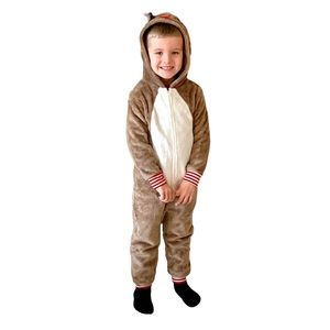 NORTH POLE TRADING CO Christmas Reindeer One-piece Pajamas Boy/Girl Size XXS 4/5